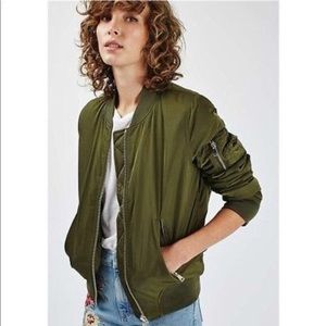 Topshop Olive Bomber Jacket